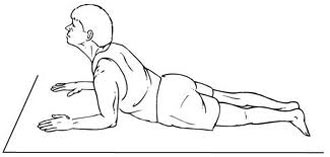 Prone lying on elbows